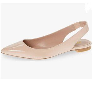 YDN Nude Pointed Toe Slingback Ballet Flats Low Heel Slide Sandals Dress Pump